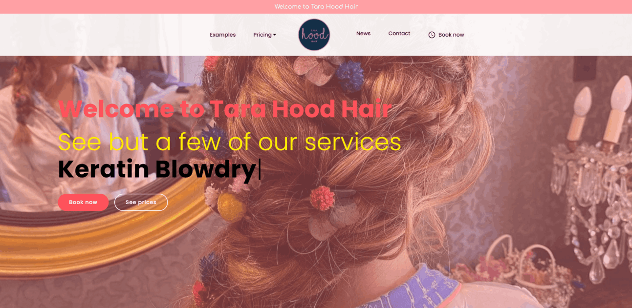 Image of a hairdresser website